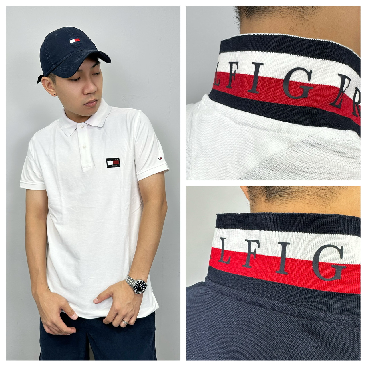 Tommy Hilfiger 翻領橫條字母 polo衫 短袖上衣