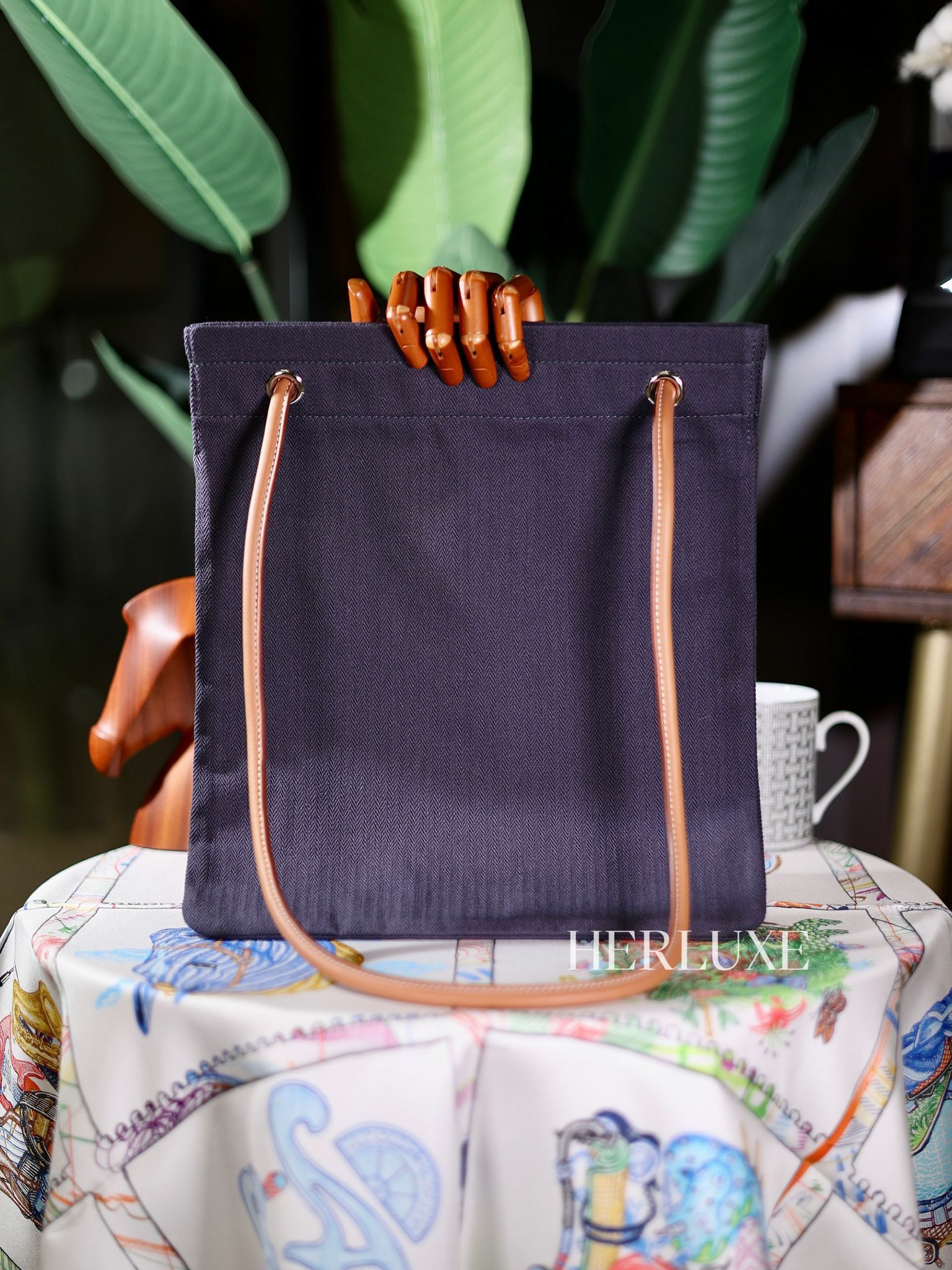 Aline toile chevron bleu indigo/gold swift