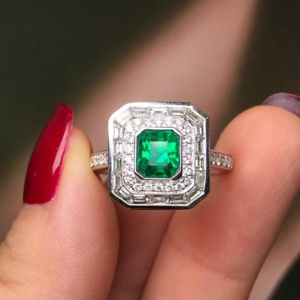 1.02ct 18K祖母綠戒指