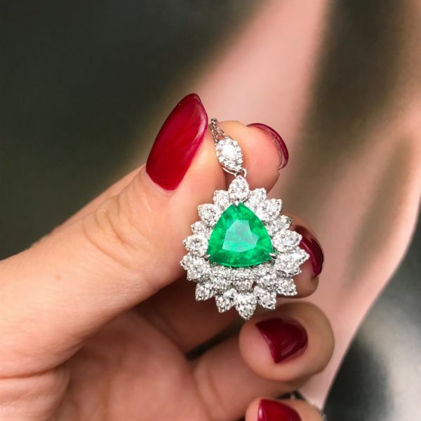 3.45ct 18K祖母綠吊墜