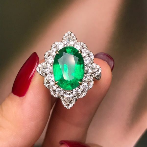 18K戒指吊墜兩用款 3.87ct 祖母綠