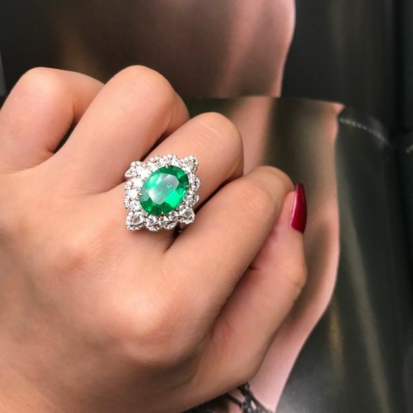 18K戒指吊墜兩用款 3.87ct 祖母綠