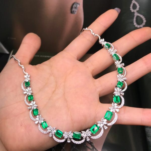 6.18ct沃頓綠祖母綠大套鏈