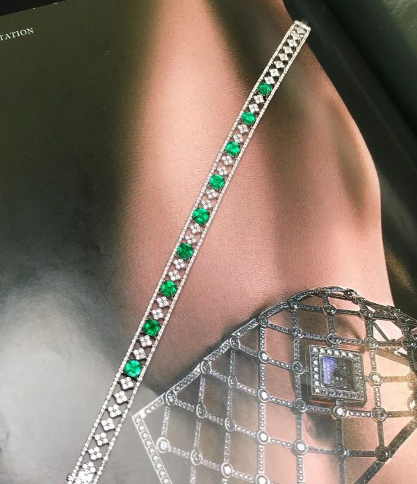 3.89ct 18K糖塔祖母綠手鍊