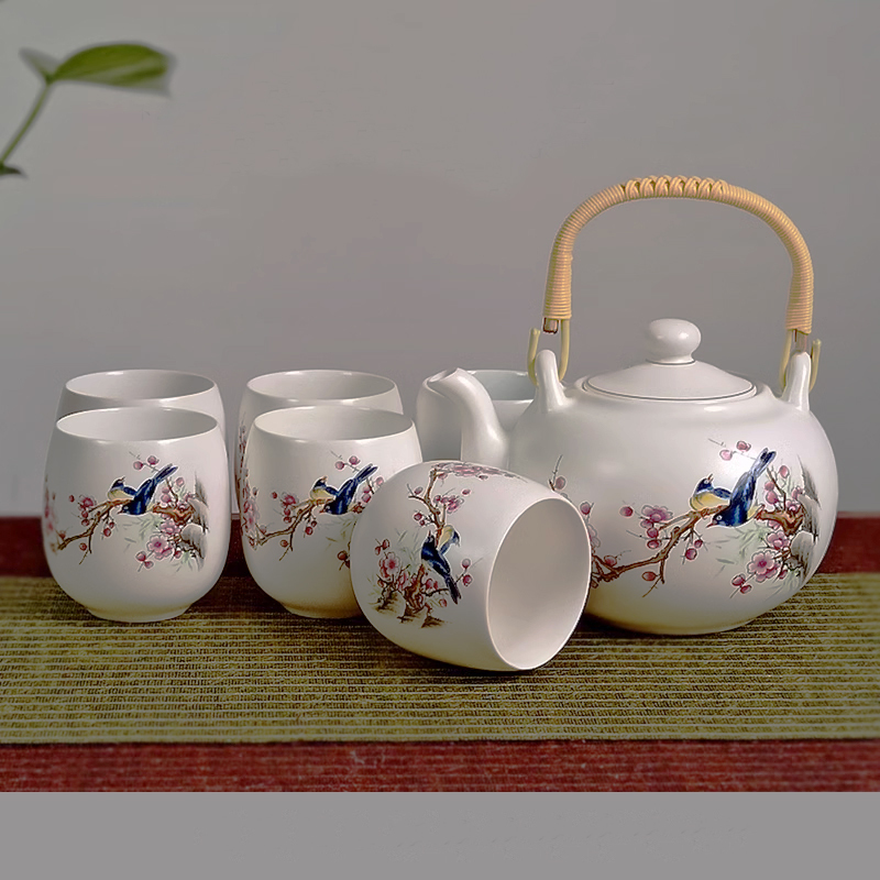 提樑壺茶具組喜上眉梢｜1壺1海6杯高質感茶器推薦 品茗首選