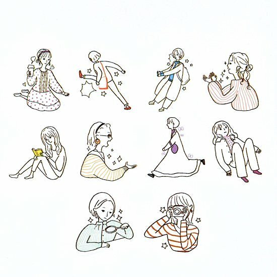 Bande Sticker Tape－Every day Relaxing Girls (Japanese Stationery Brand)
