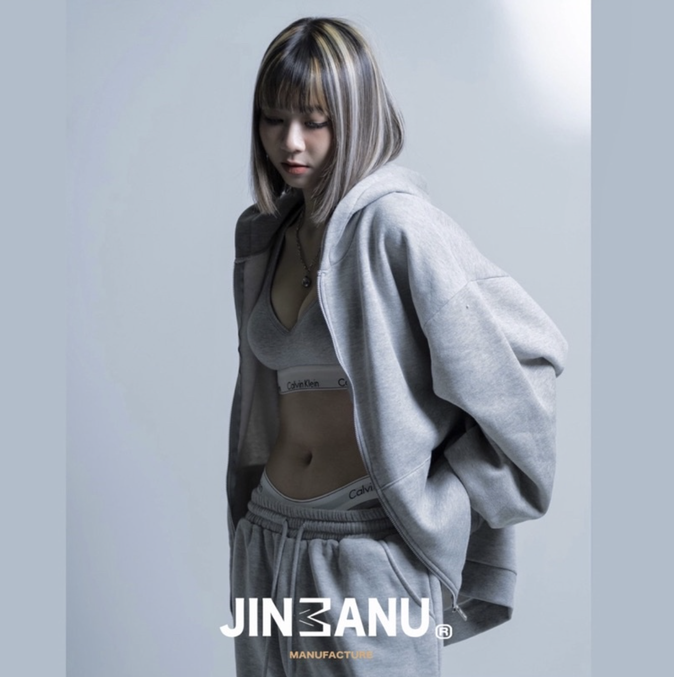 JINMANU 寬鬆寬袖版型連帽外套 外套 夾克 連帽