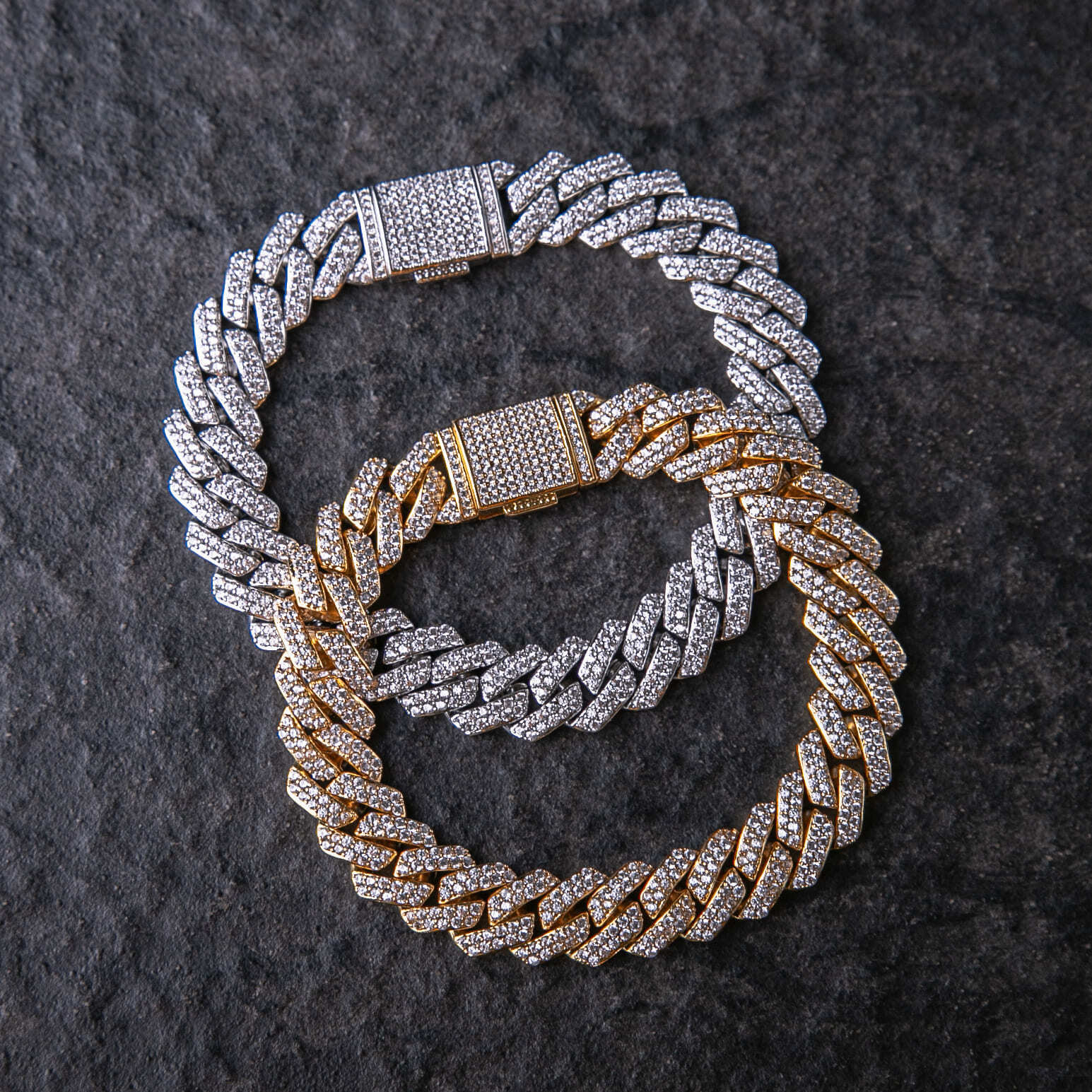 10mm滿鑲菱形古巴手鍊