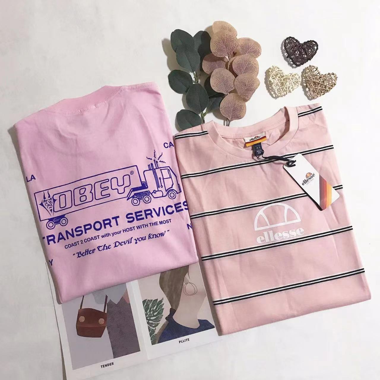 OBEY / ELLESSE TEE 粉色系列