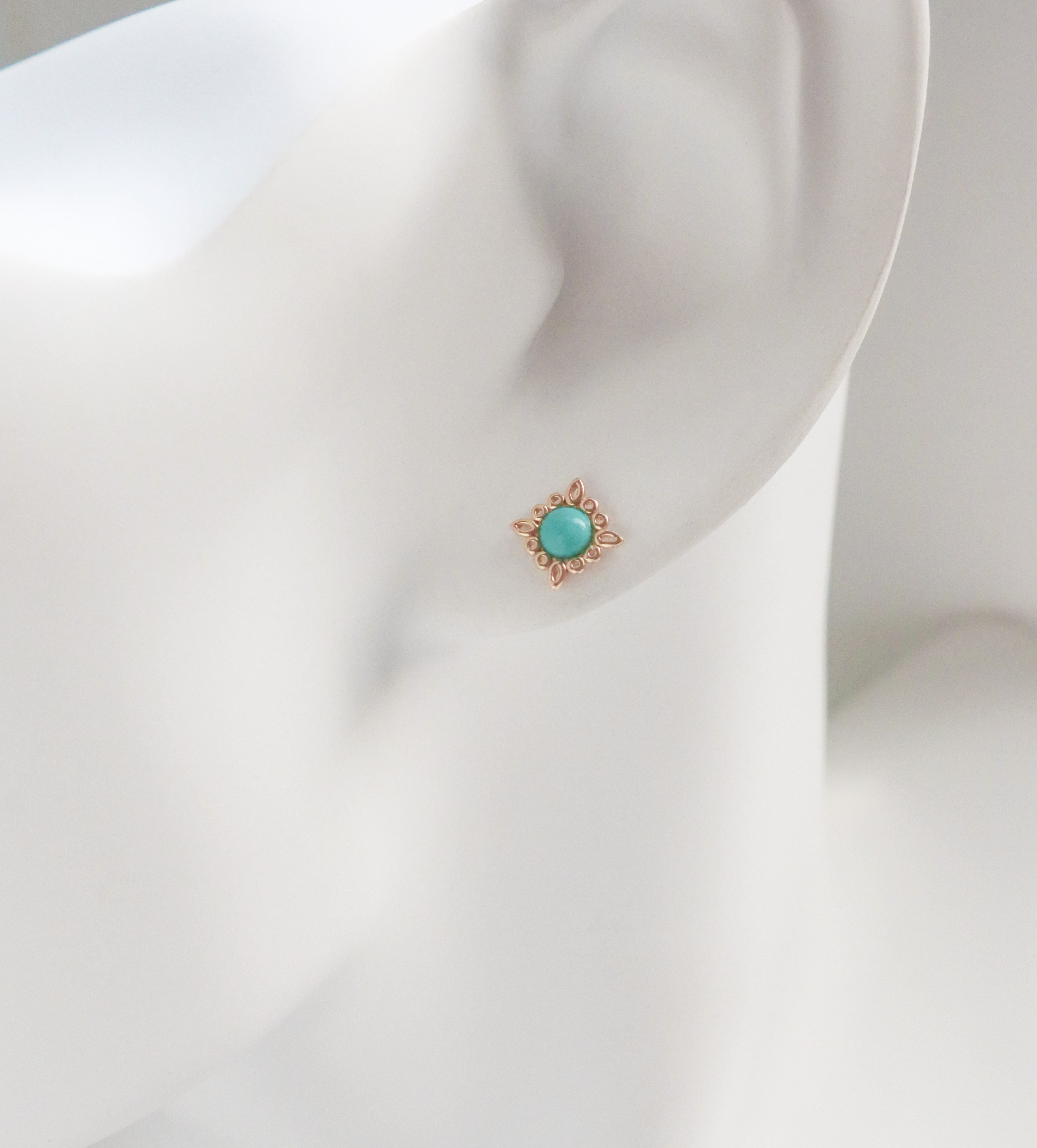 10K/璀璨綠松耳環