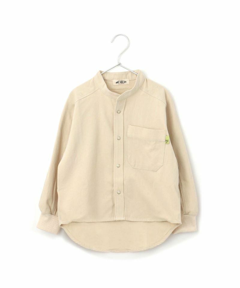 日本 MYD 純棉素色立領襯衫 / 外套 (象牙白，130) M340110