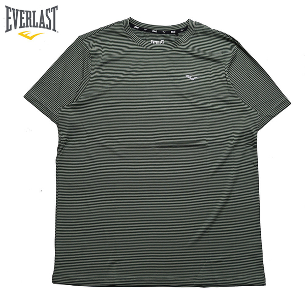 EVERLAST 短袖 短T 綠色 條紋 棉T 休閒 上衣 男 4021108770