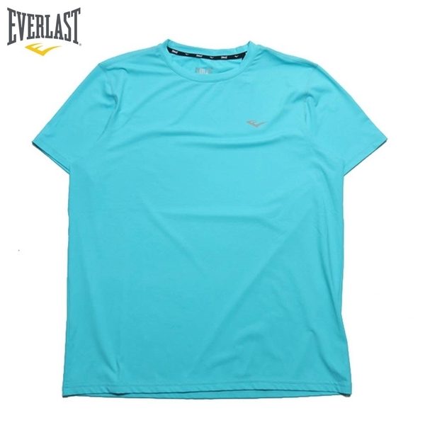 EVERLAST 短袖 短T 水藍 反光小LOGO 快排 運動 上衣 男 4021108281