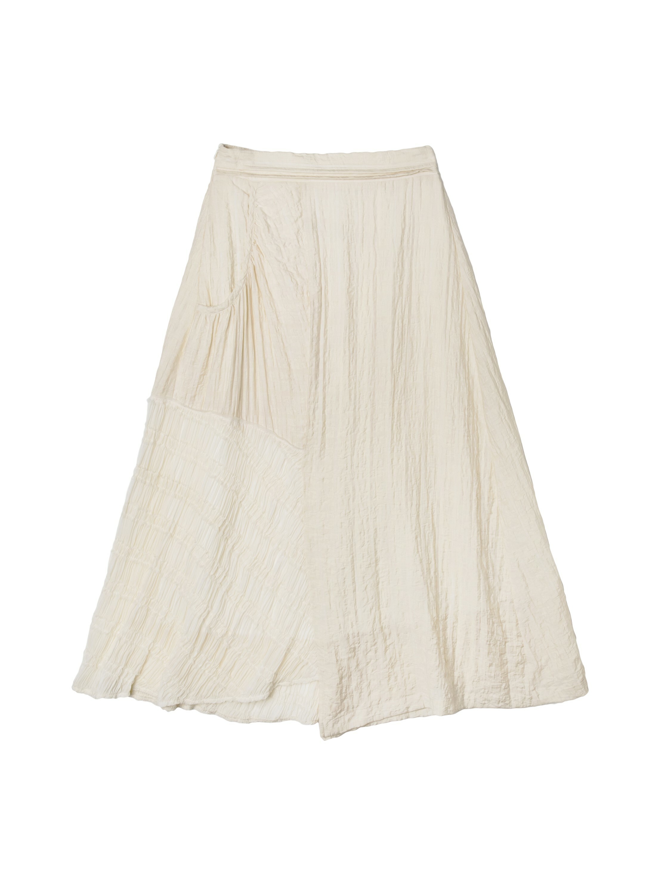 Asymmetric Patched Gathered Pocket Detail Skirt - K252Y