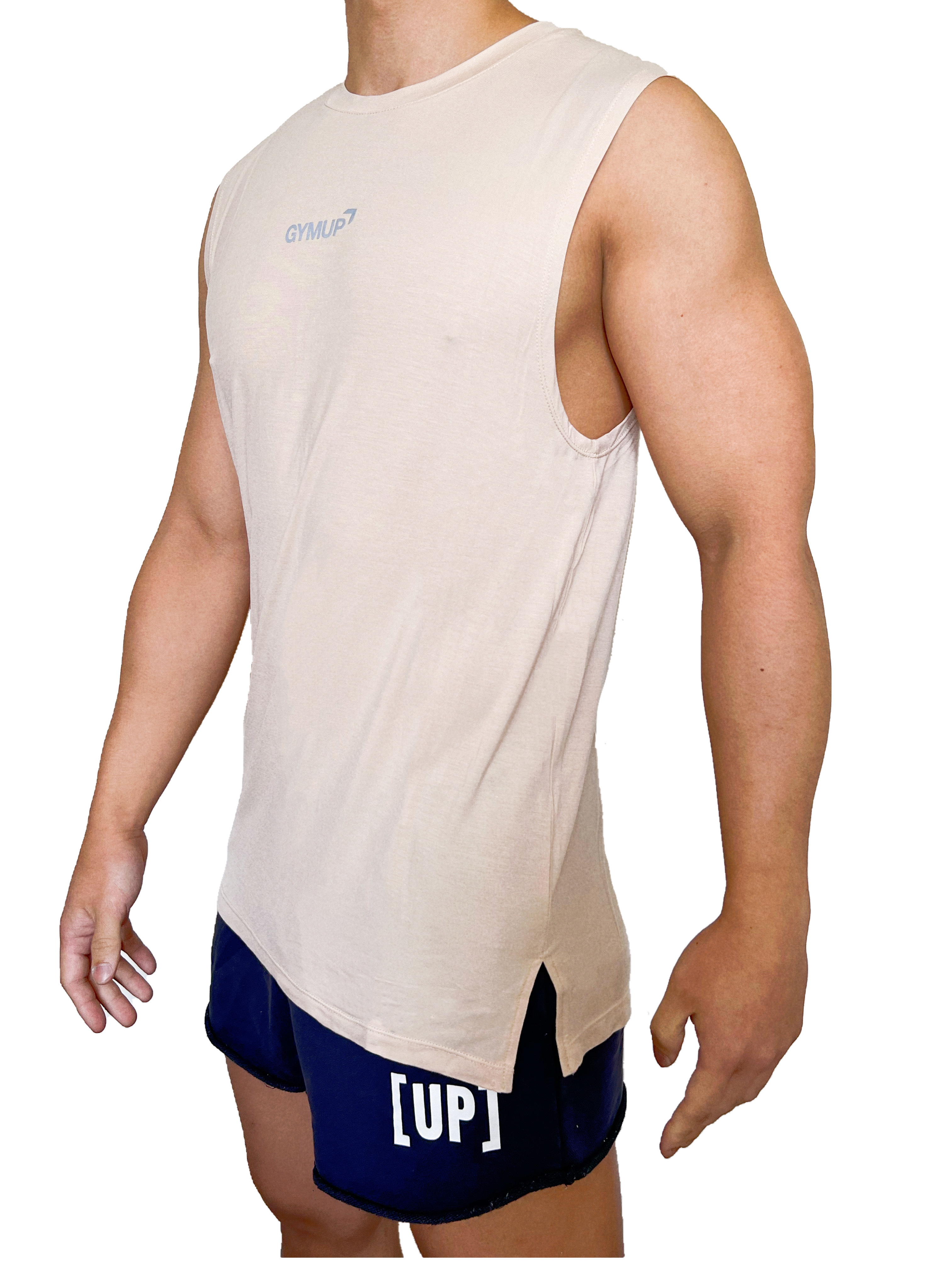 GYMUP 寬肩訓練背心 01 奶茶