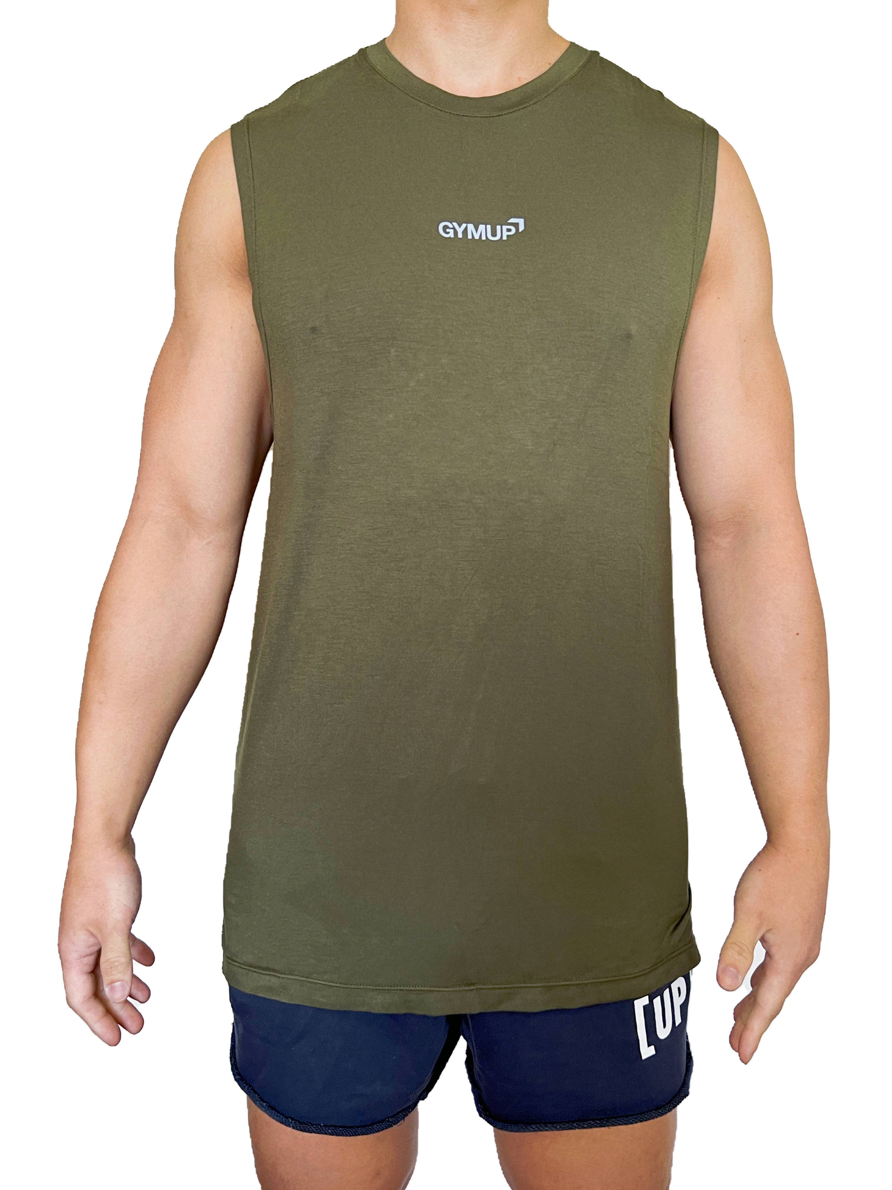GYMUP 寬肩訓練背心 01 深軍綠
