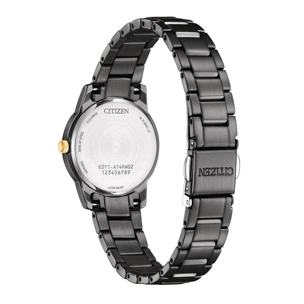 萬年鐘錶 - Citizen 星辰錶 全黑款經典光動能女錶 EW2316-79E  錶徑27.5MM