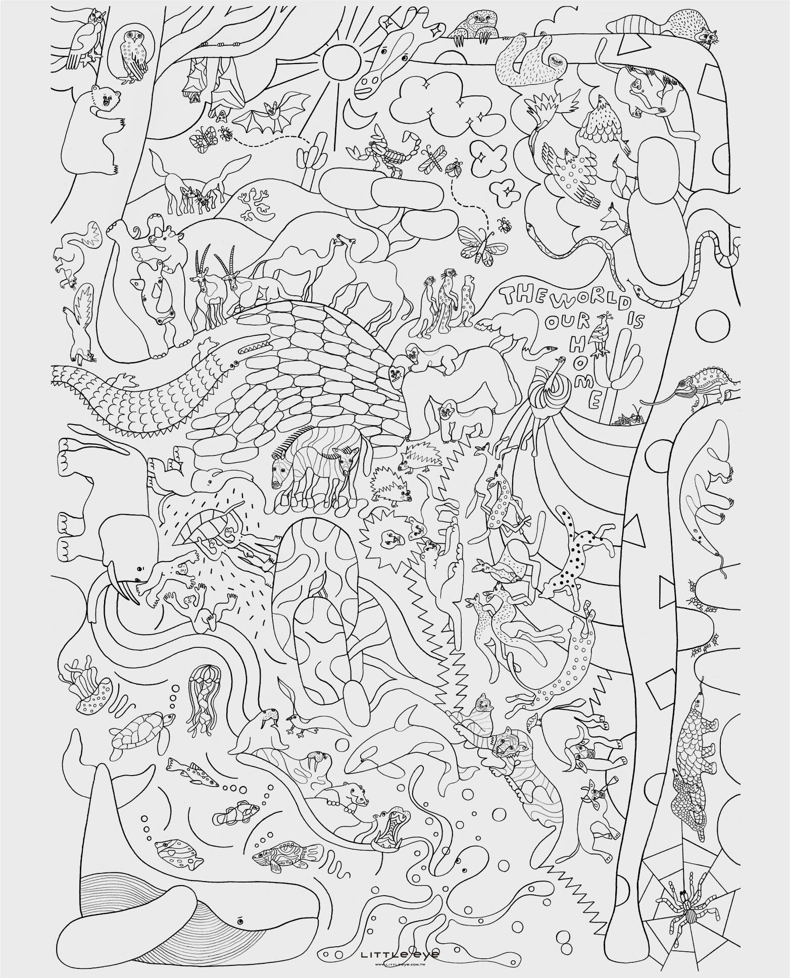 LITTLE EYE 兒童全紙塗鴉大海報-小小的家