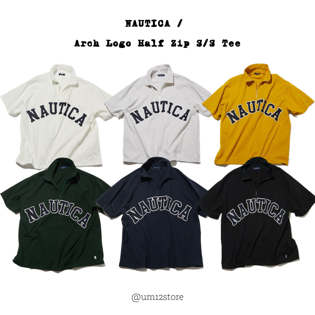 NAUTICA / Arch Logo Half Zip S/S Tee