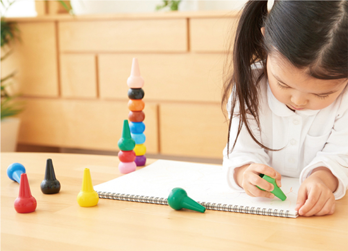 AOZORA Baby Color 兒童安全蠟筆-鮮豔動物園(6色)