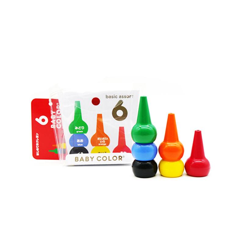 AOZORA Baby Color 兒童安全蠟筆-鮮豔動物園(6色)