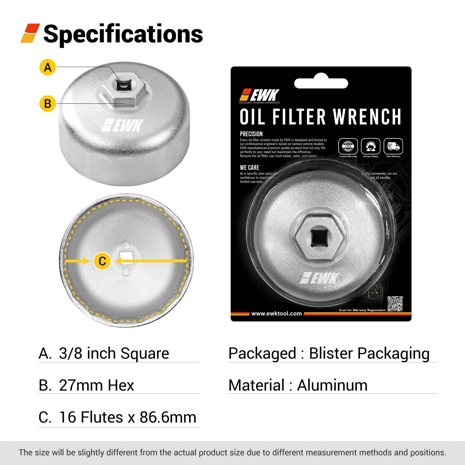 86mm 16 Flutes Oil Filter Wrench for BMW | EWK