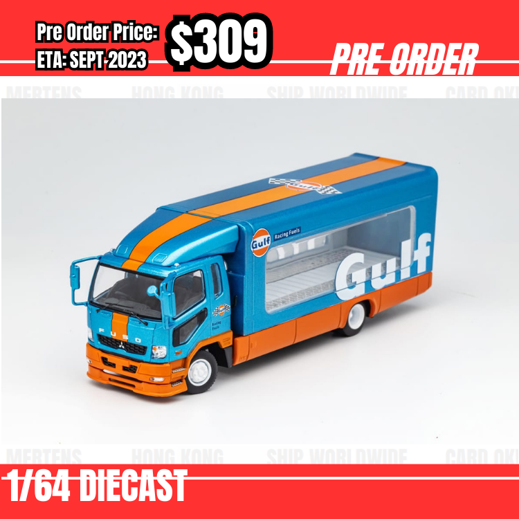 PO-$309 * GCD * 1:64 Mitsubishi Fuso Fighter Mk2 FK 2017 Outriggers Raised Truck Gulf [11/08]