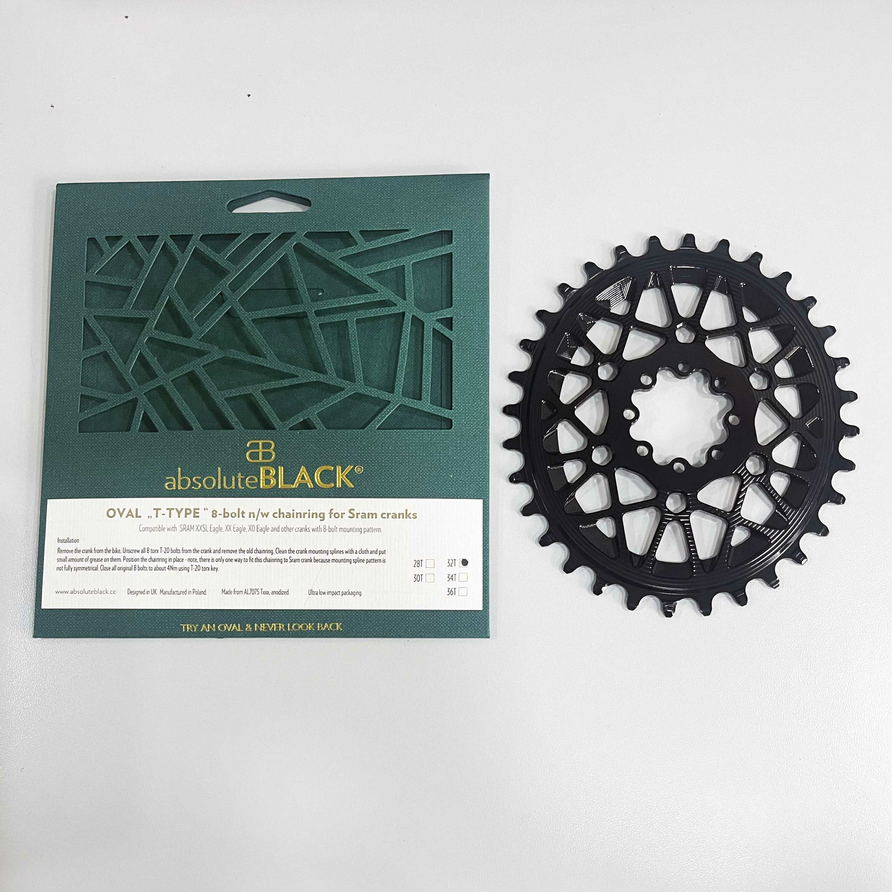 AbsoluteBlack 直裝式山地橢圓齒片Sram T-Type 專用 (3mm offset)