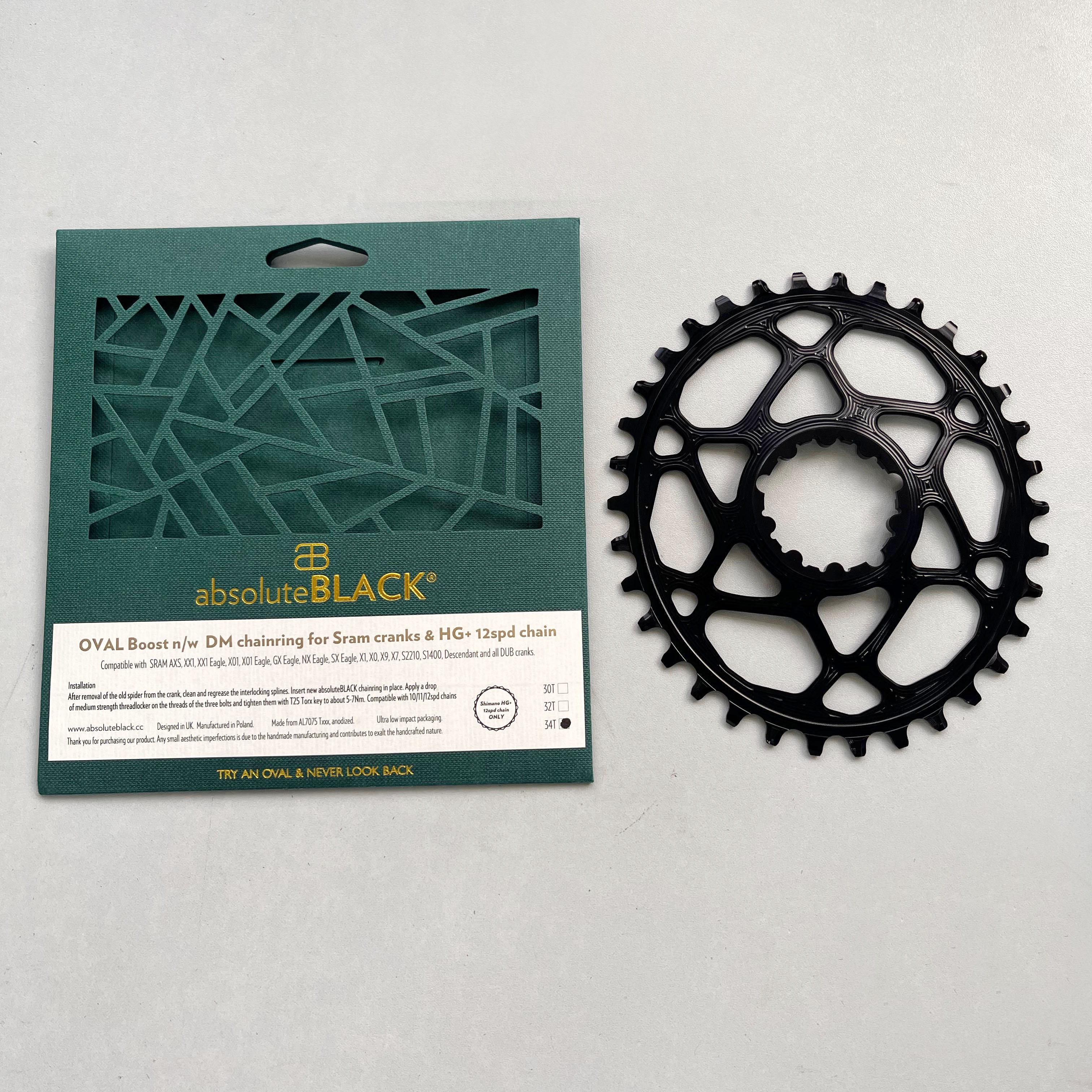 AbsoluteBlack Oval Boost148 1X 直裝式山地橢圓齒片 Shimano HG+ 12速用