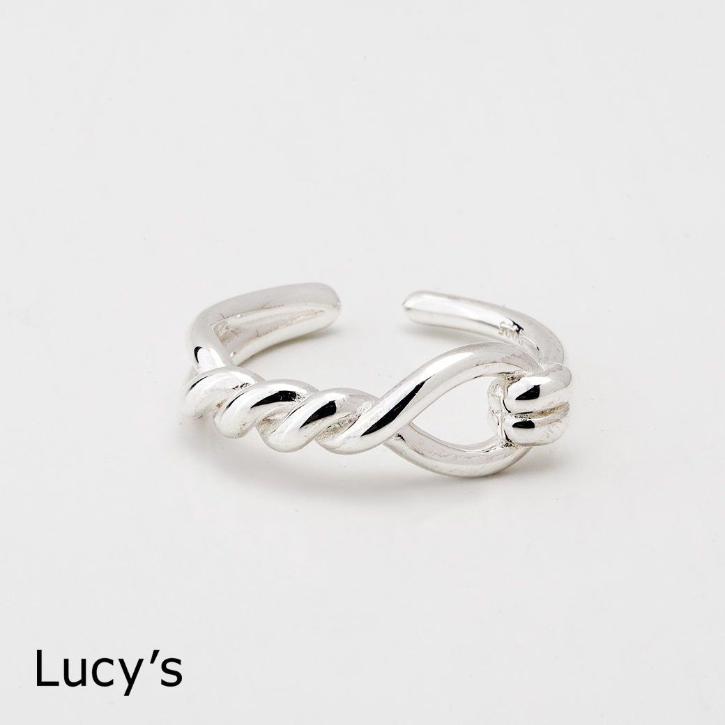 925純銀 螺旋結 開口戒 (104364)