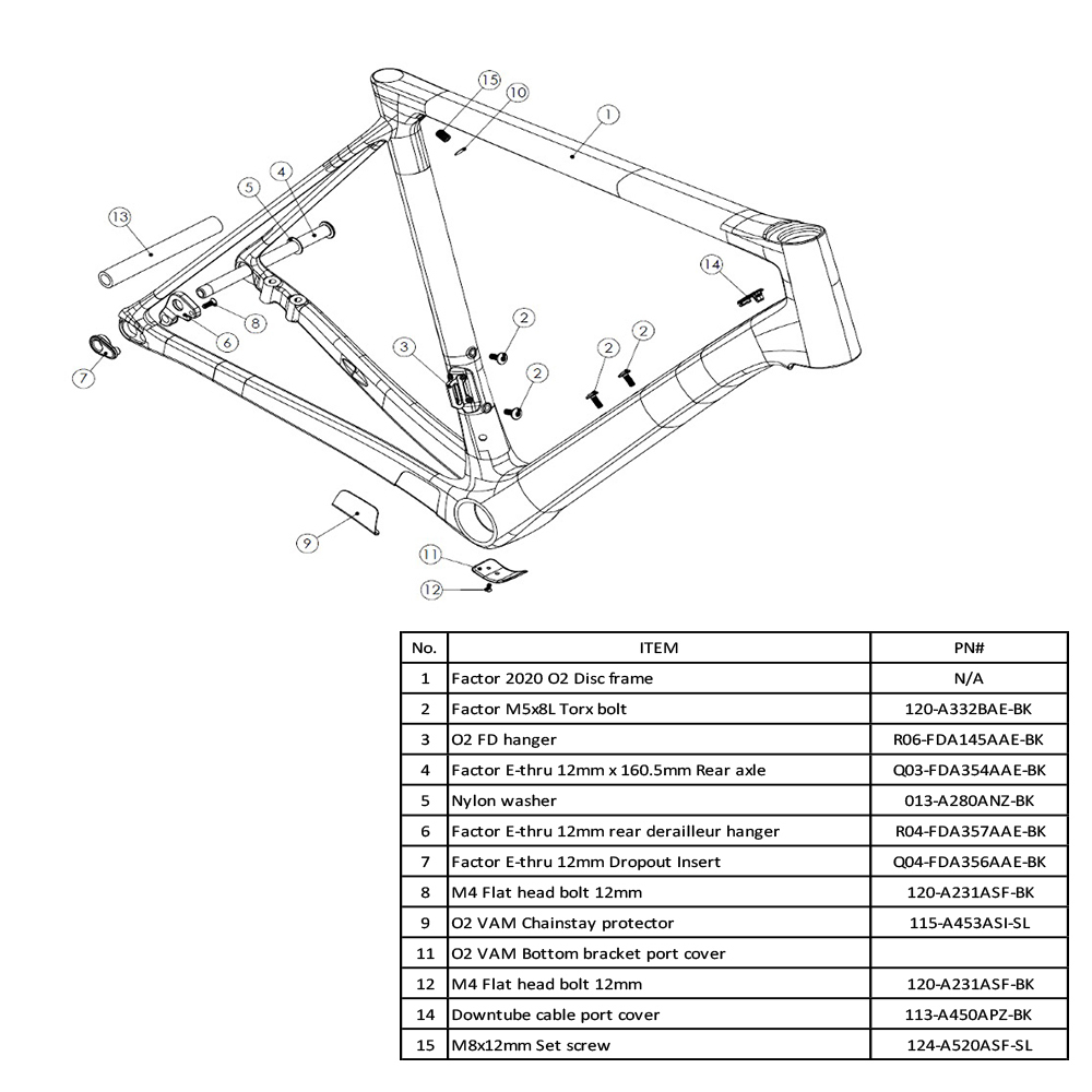 FACTOR frame parts Chainstay protector for O2 Disc and VAM rim & Disc