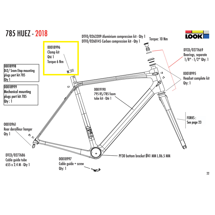 Look Clamp kit for 785 #00018996