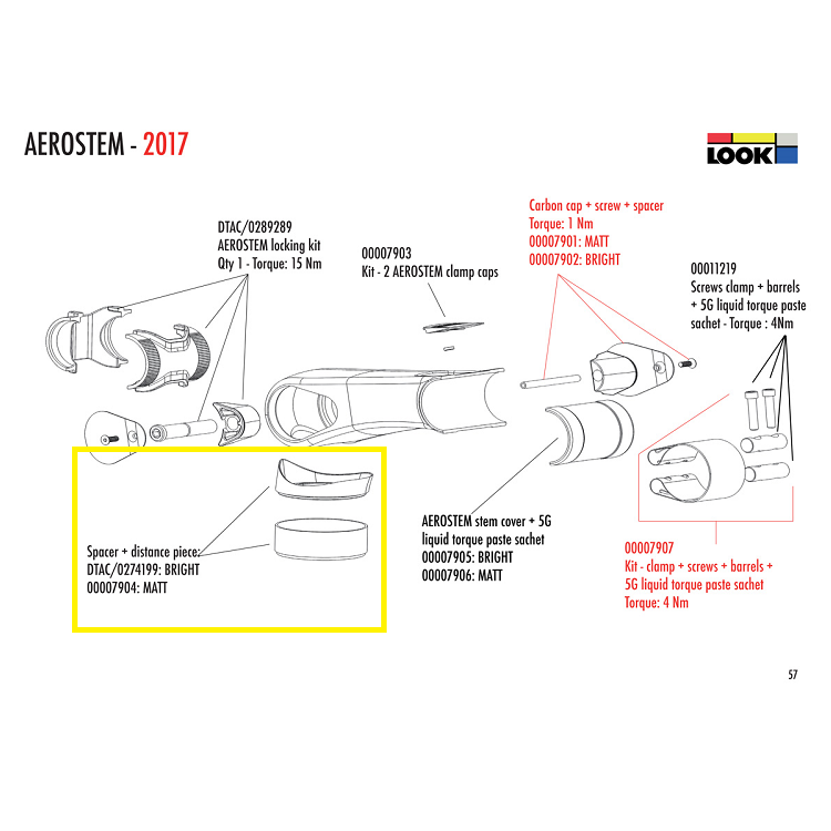 Look Parts Plastic Spacer C-Stem/Aerostem #DTAC/0274199