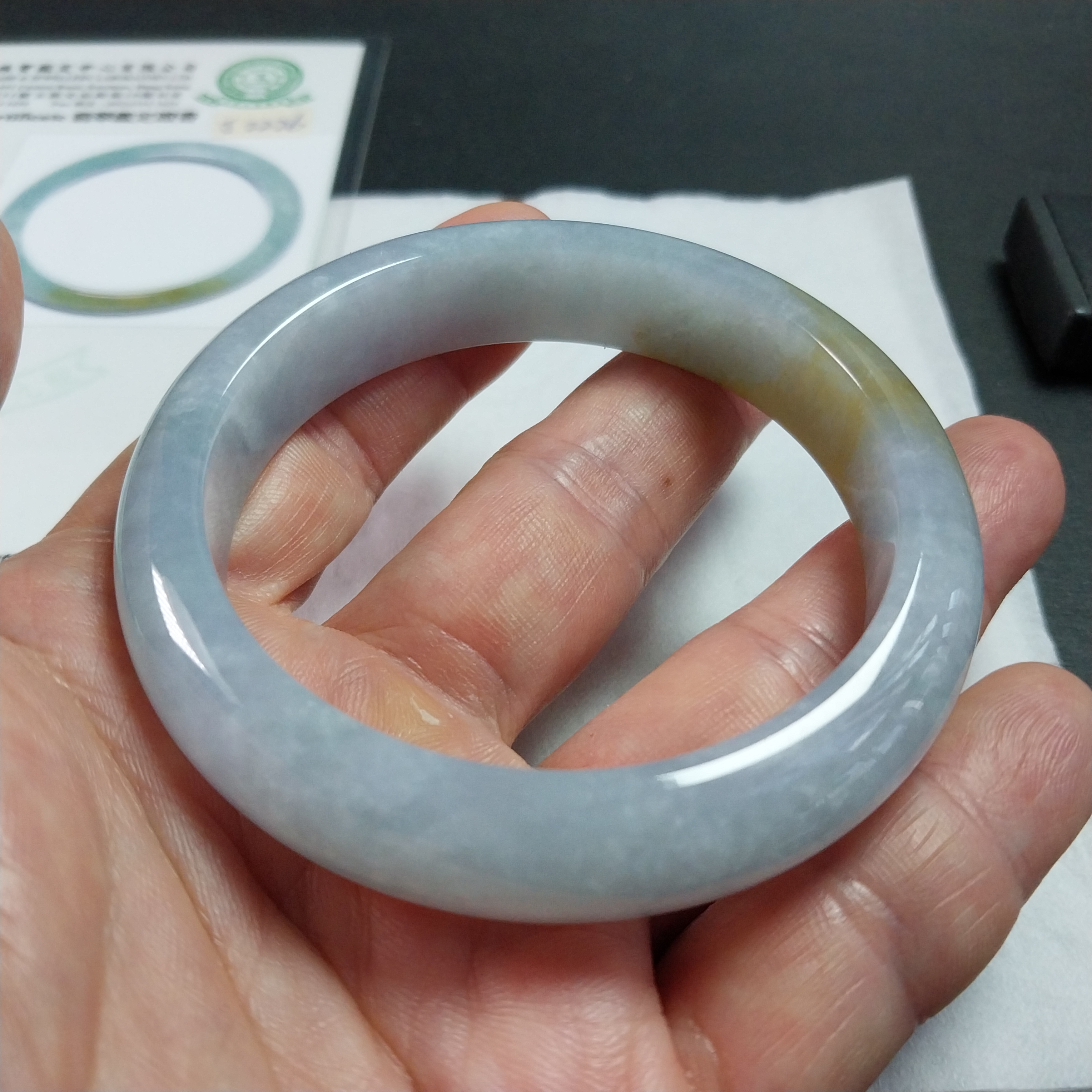 J2226 冰糯天空藍黃翡福鐲 56mm (54-56)