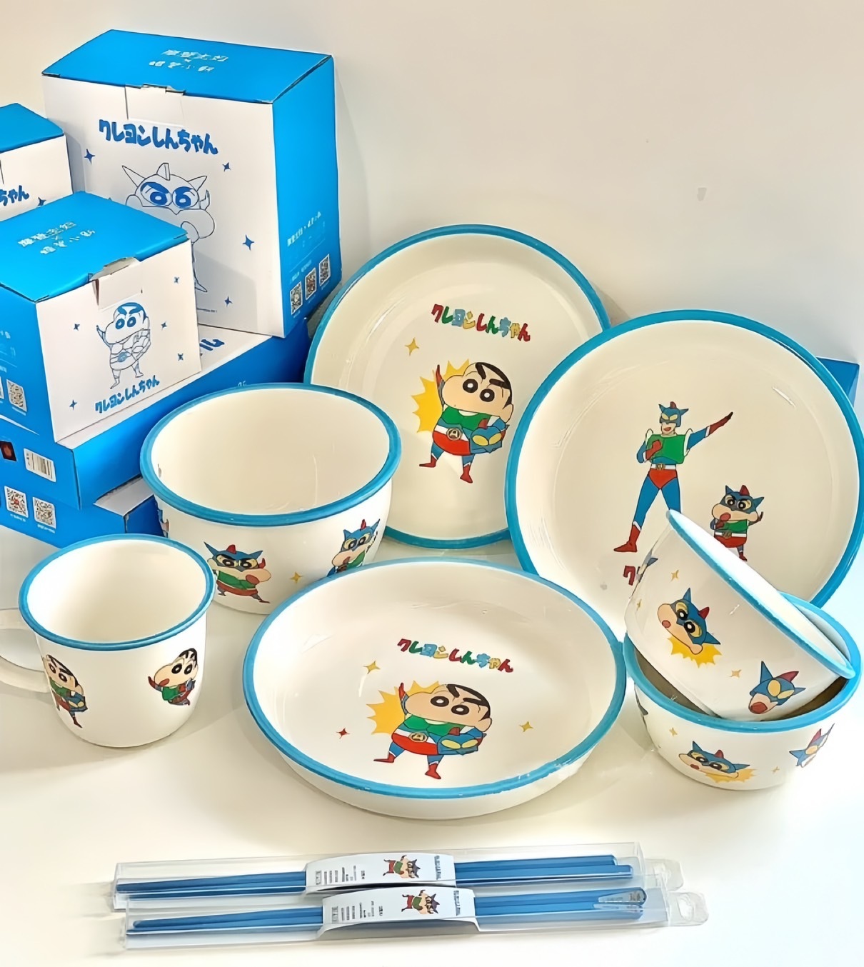 #現貨 蠟筆小新 動感超人系列碗盤 餐組