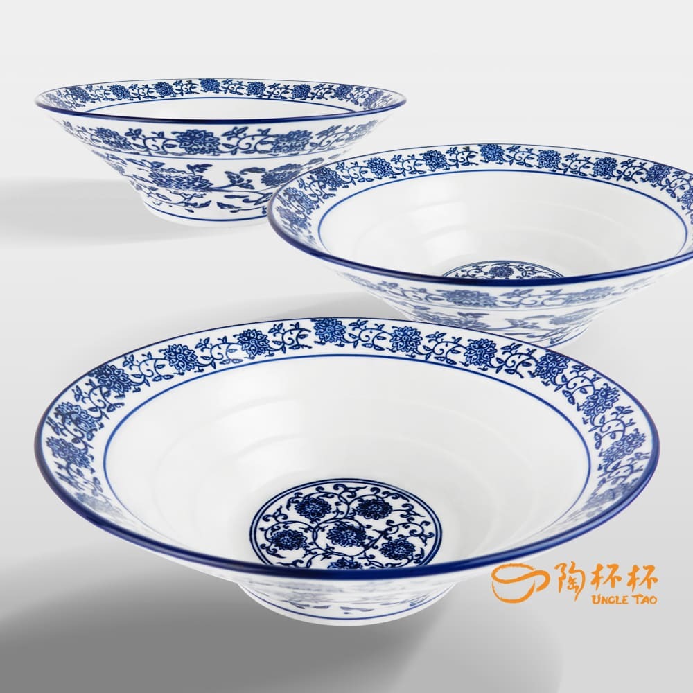 青花瓷 雙線喇叭碗 20/23/27cm AS03-26-01 【陶杯杯瓷器】