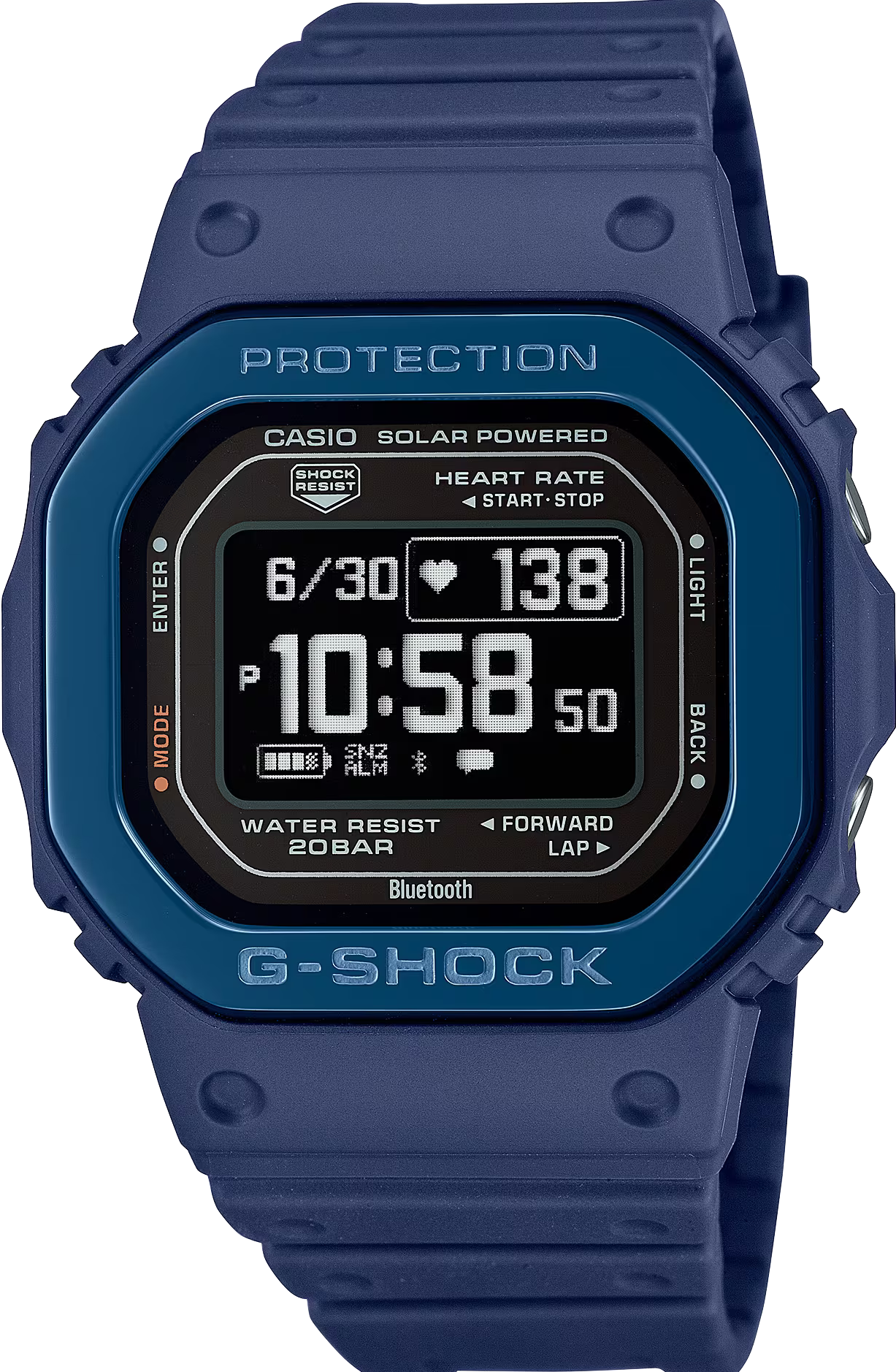 萬年鐘錶 - G-SHOCK   太陽能藍芽防震電子錶  DW-H5600MB-2  錶徑 : 51 MM