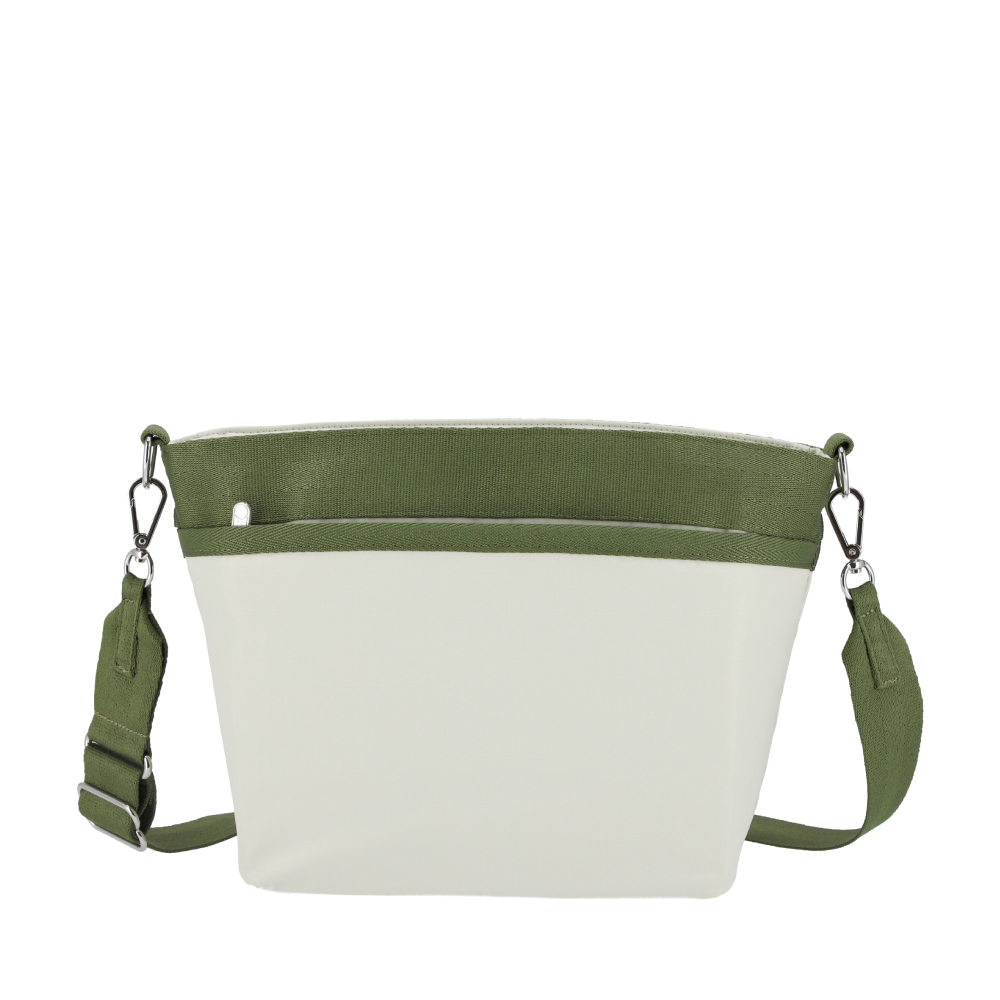 LeSportsac - SMALL BUCKET BAG 小型斜背方形包 - 銀樺樹/橄欖綠撞色