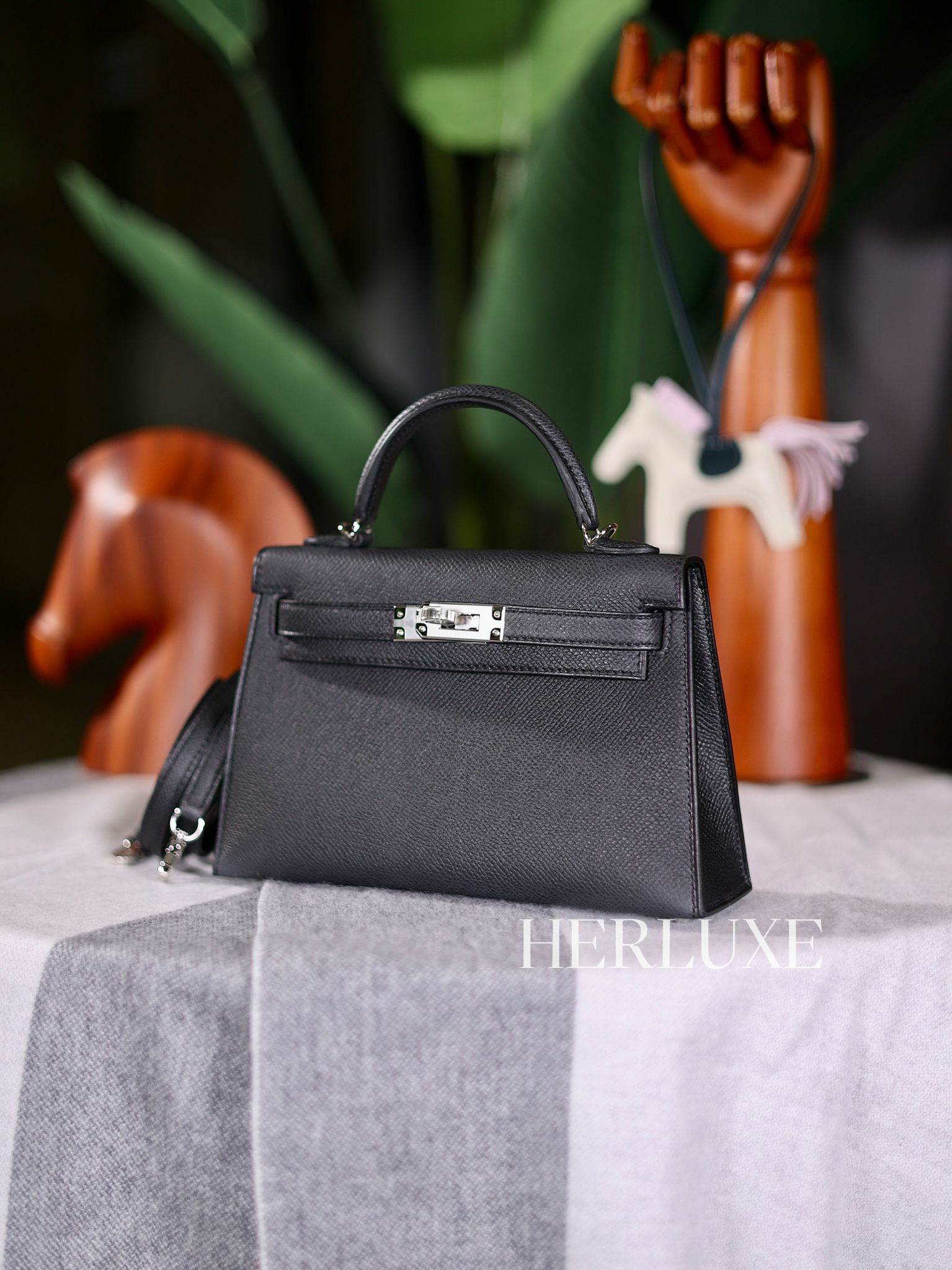 Kelly mini II 89 noir ck epsom K