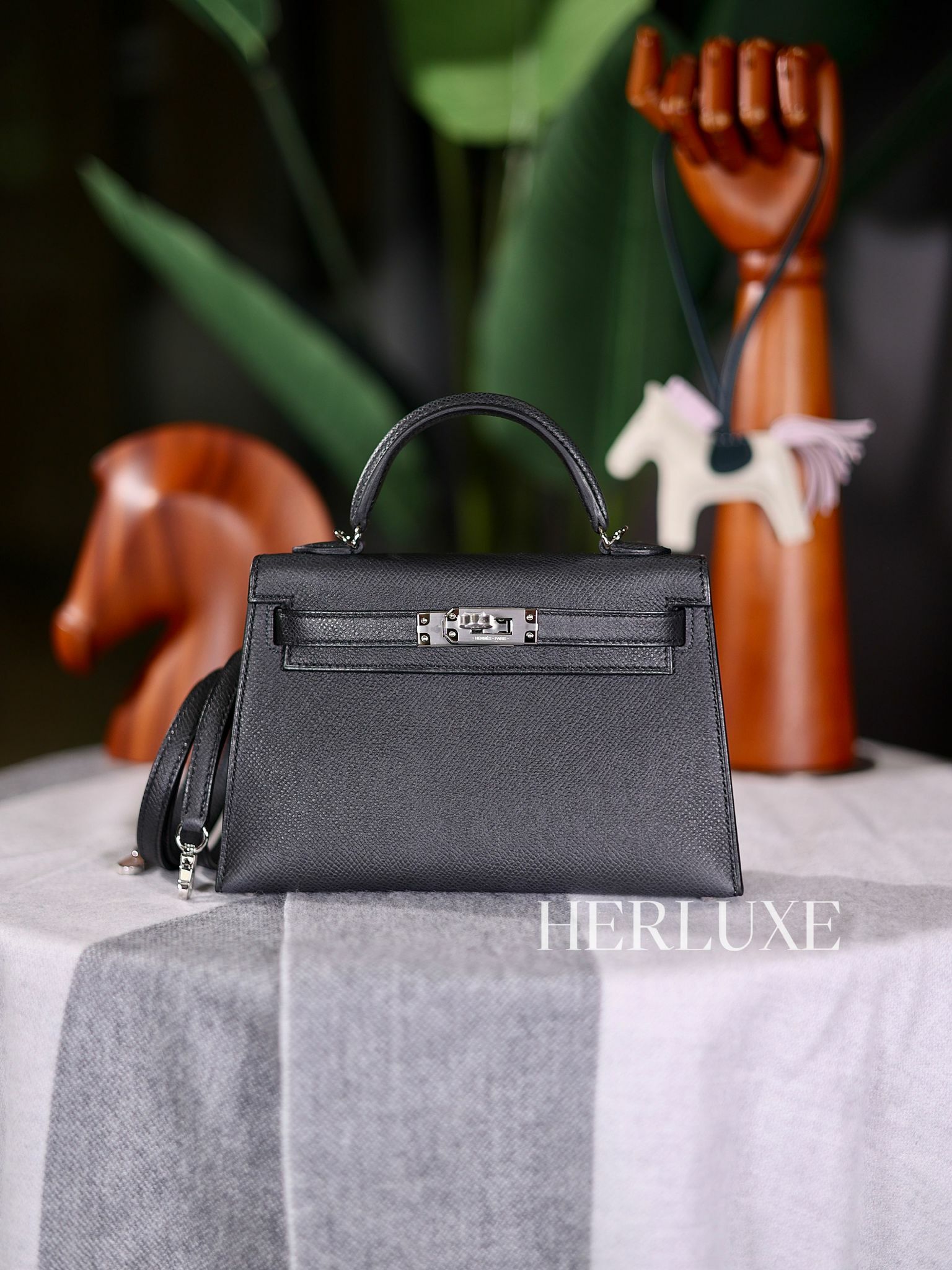 Kelly mini II 89 noir ck epsom K