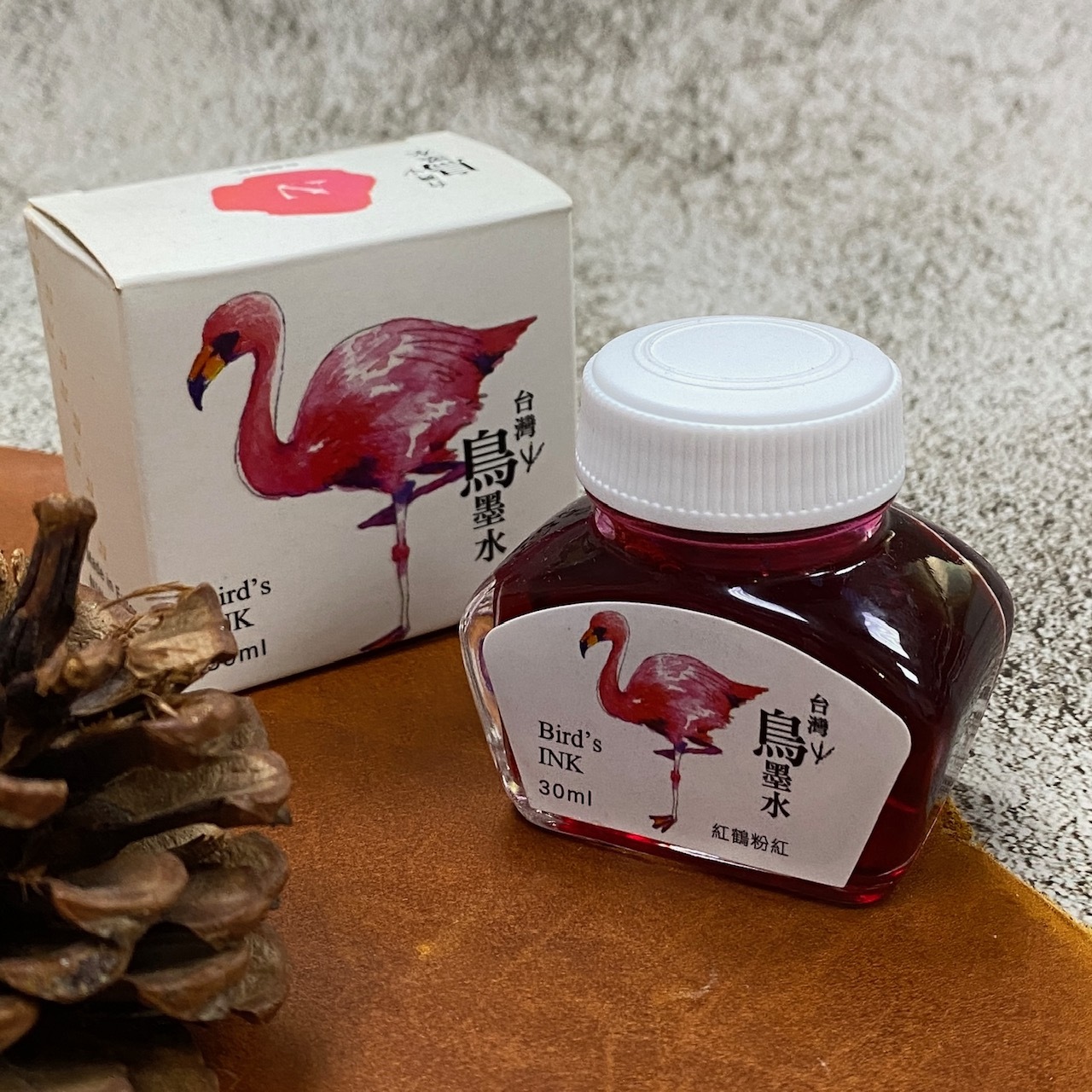 鋼筆工作室+NIN合作 鋼筆墨水 台灣鳥墨水一代_紅鶴粉紅