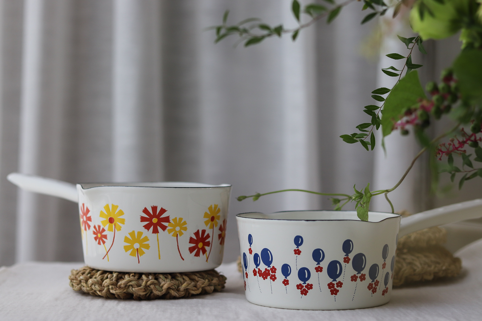 日本 ADERIA 石塚硝子 復古琺瑯鍋 片手鍋