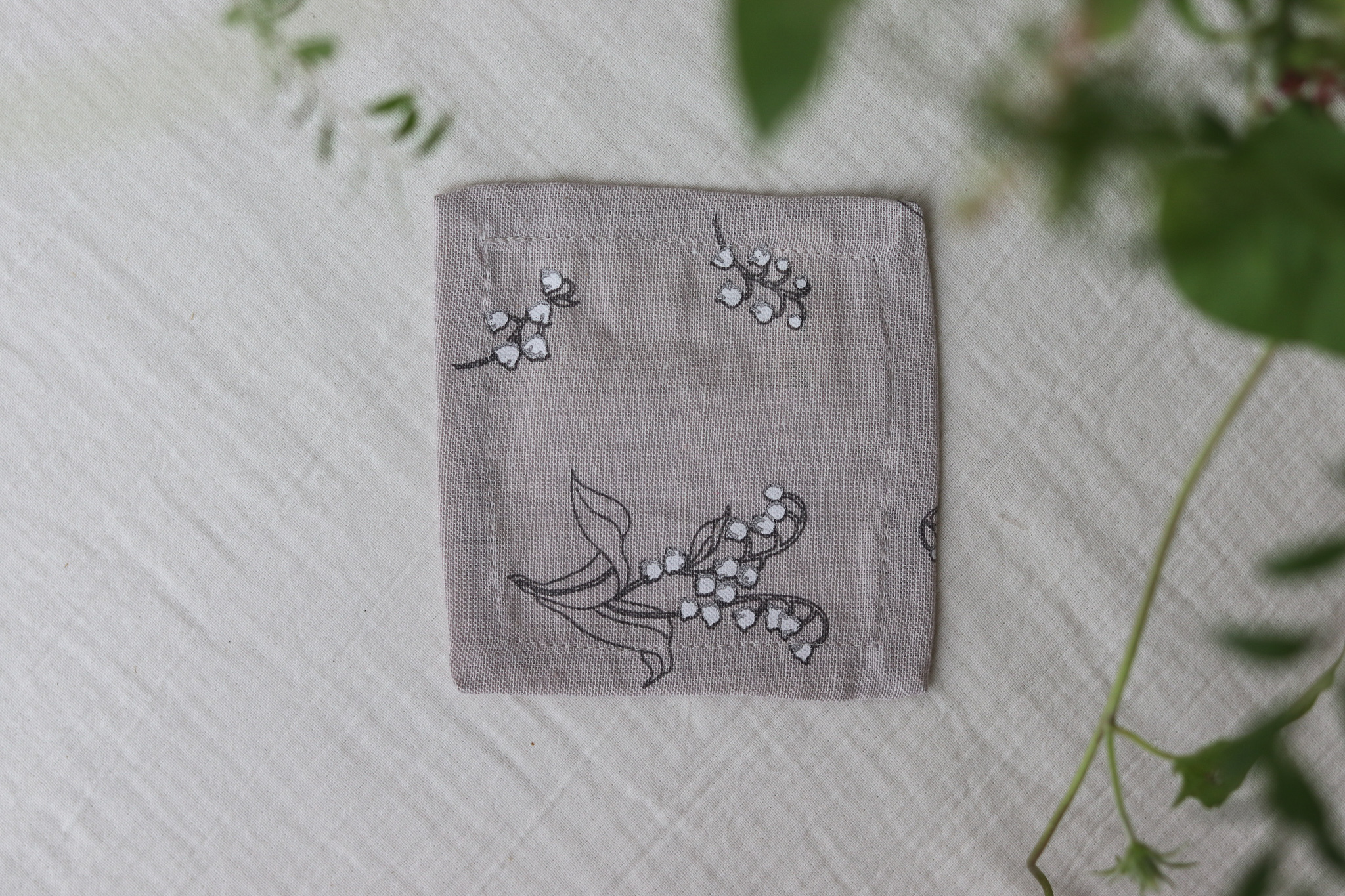 日本 Muguet 鈴蘭花 棉麻杯墊