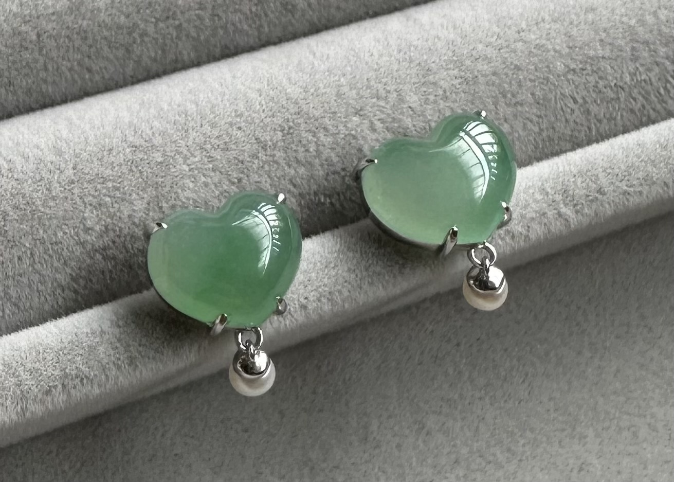 方圓設計系列-冰透綠翡蛋面18K