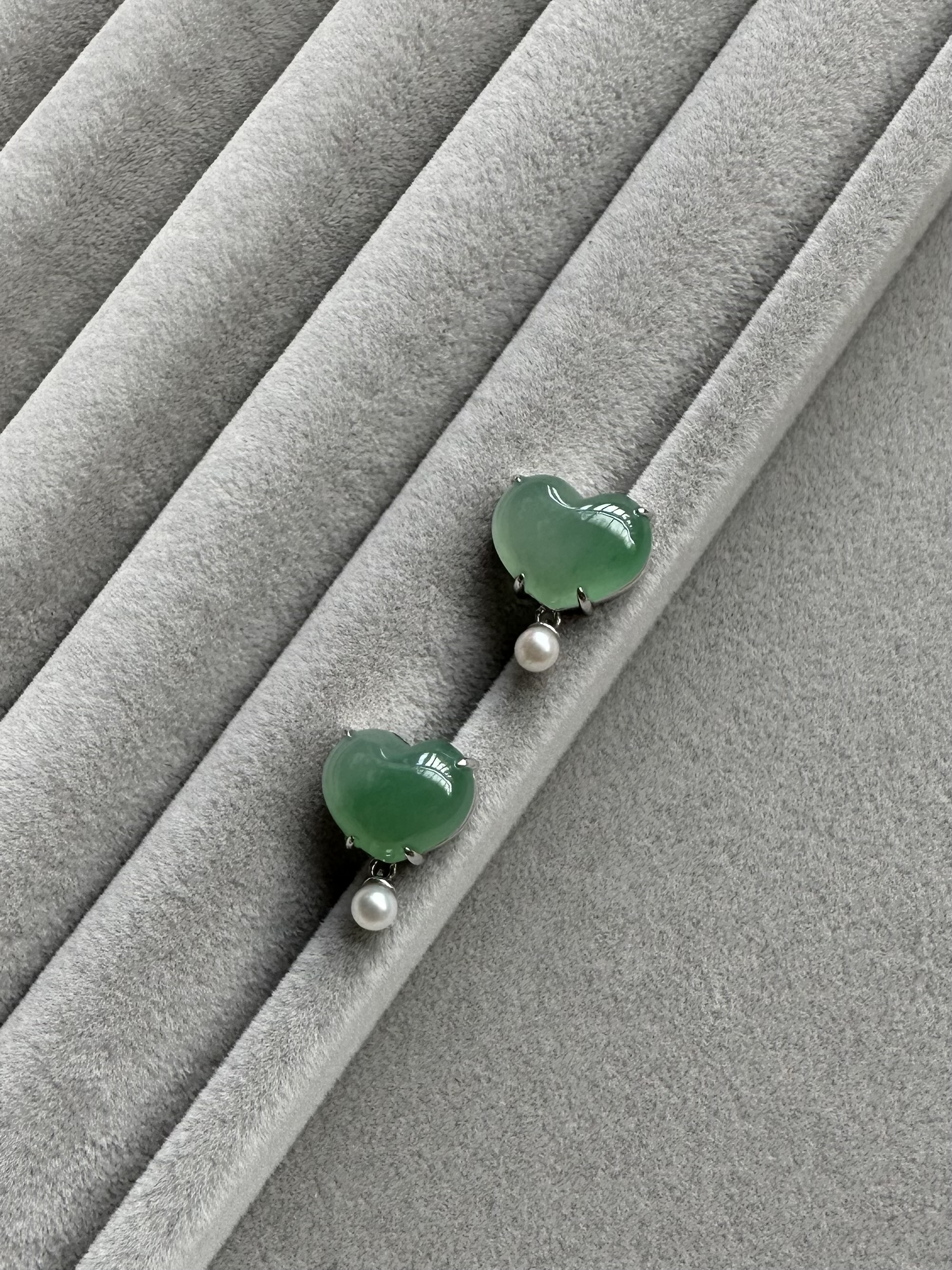 方圓設計系列-冰透綠翡蛋面18K