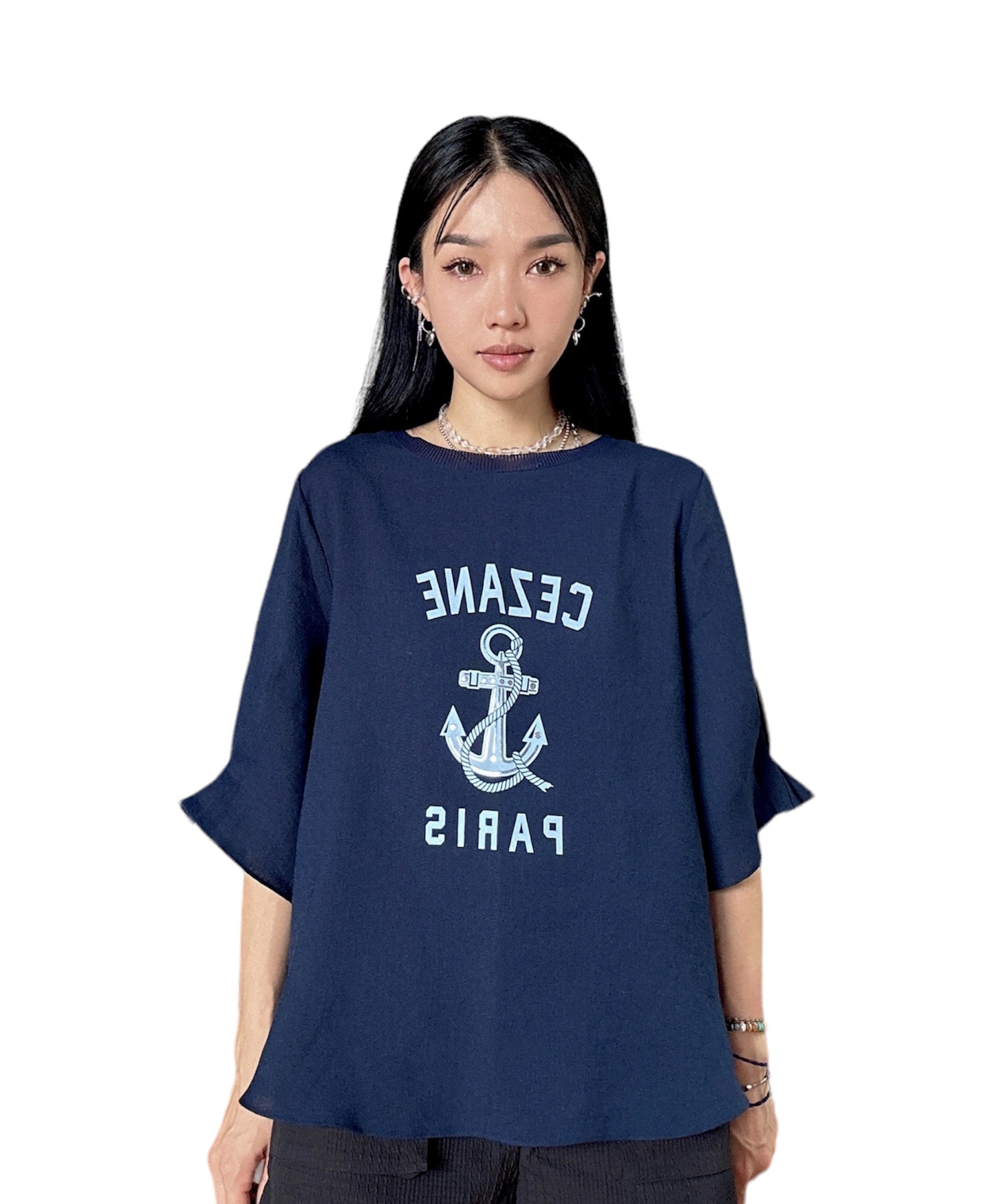 CEZANE PARIS船錨棉麻上衣（現貨款式）