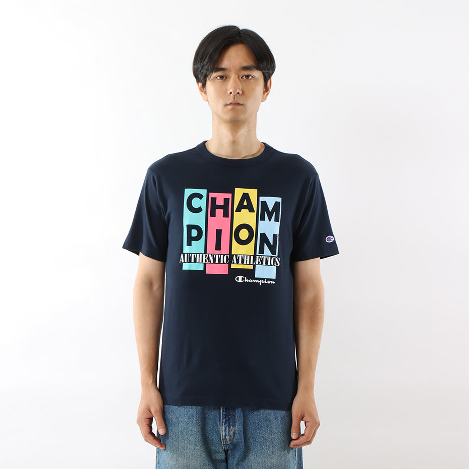 男款-BASIC百搭美式校園印花短袖TEE-深藍色（C3-X346-370）