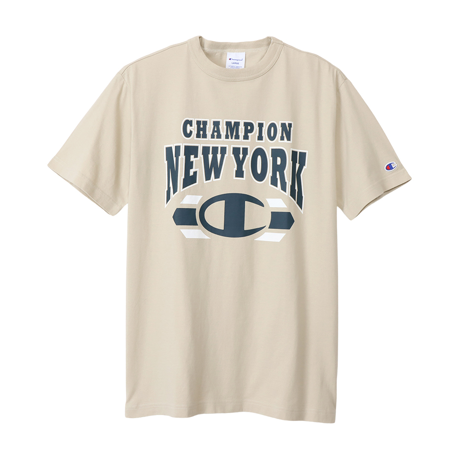 男款-BASIC百搭美式校園印花短袖TEE-米色（C3-X347-81）