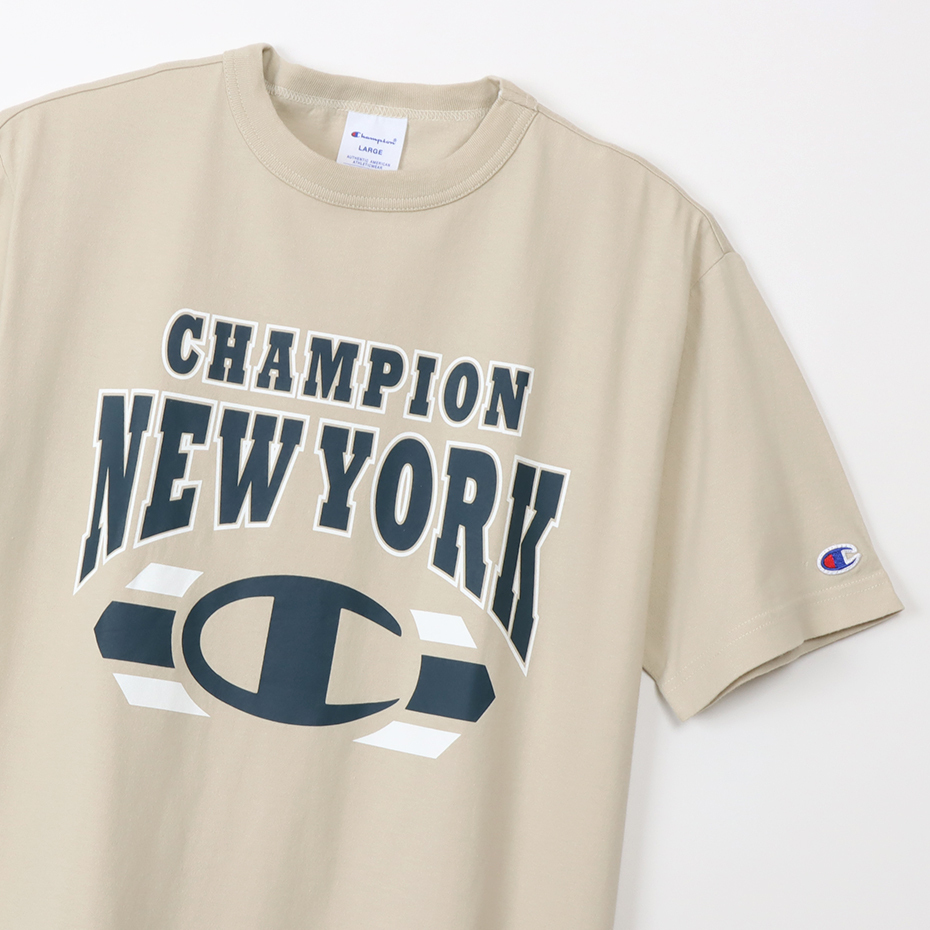 男款-BASIC百搭美式校園印花短袖TEE-米色（C3-X347-81）