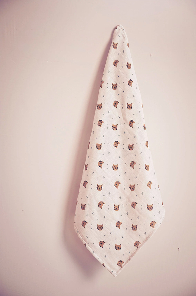 Organic B 有機棉方巾組-虎的春日散步